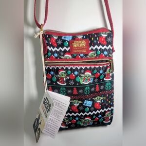 Loungefly Star Wars Holiday Crossbody Bag - Black and Red